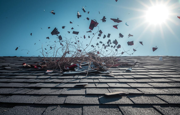 Roof damage in Connecticut after winter storm